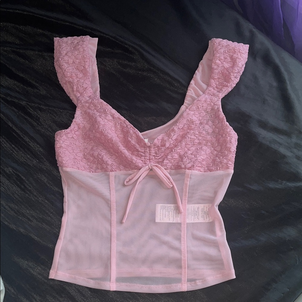 Urban Outfitters Pink Lace Top
